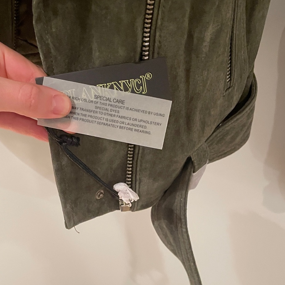 Blank NYC Khaki Suede Moto Jacket - Picture 4 of 8